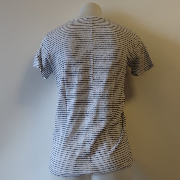 RAG & BONE WHITE/BLACK STRIPED V-NECK T-SHIRT XS - Picture 5 of 7